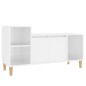 Mobile Porta TV Bianco Lucido 100x35x55 cm in Legno Multistrato Mobile Porta TV Bianco Lucido 100x35x55 cm in Legno Multistrato
