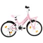 vidaXL Bici per Bambini con Trasportino Frontale 18'' Rosa e Nera vidaXL Bici per Bambini con Trasportino Frontale 18'' Rosa e Nera