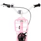 vidaXL Bici per Bambini con Trasportino Frontale 18'' Rosa e Nera vidaXL Bici per Bambini con Trasportino Frontale 18'' Rosa e Nera