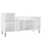 Mobile Porta TV Bianco Lucido 100x35x55 cm in Legno Multistrato Mobile Porta TV Bianco Lucido 100x35x55 cm in Legno Multistrato