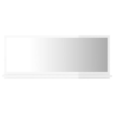 Specchio da Bagno Bianco Lucido 90x10,5x37 cm in Truciolato