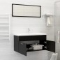 Set Mobili da Bagno 2 pz Nero in Truciolato Set Mobili da Bagno 2 pz Nero in Truciolato