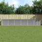 vidaXL Gabbia Polli Tetto Grigio Chiaro 603x98x90 cm Acciaio Zincato vidaXL Gabbia Polli Tetto Grigio Chiaro 603x98x90 cm Acciaio Zincato
