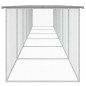 vidaXL Gabbia Polli Tetto Grigio Chiaro 603x98x90 cm Acciaio Zincato vidaXL Gabbia Polli Tetto Grigio Chiaro 603x98x90 cm Acciaio Zincato