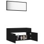 Set Mobili da Bagno 2 pz Nero in Truciolato Set Mobili da Bagno 2 pz Nero in Truciolato