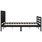 vidaXL Giroletto con Testiera Nero 120x200 cm in Legno Massello vidaXL Giroletto con Testiera Nero 120x200 cm in Legno Massello