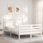 vidaXL Giroletto con Testiera Bianco 120x200 cm in Legno Massello vidaXL Giroletto con Testiera Bianco 120x200 cm in Legno Massello