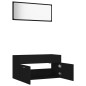Set Mobili da Bagno 2 pz Nero in Truciolato Set Mobili da Bagno 2 pz Nero in Truciolato