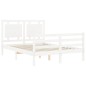 vidaXL Giroletto con Testiera Bianco 120x200 cm in Legno Massello vidaXL Giroletto con Testiera Bianco 120x200 cm in Legno Massello
