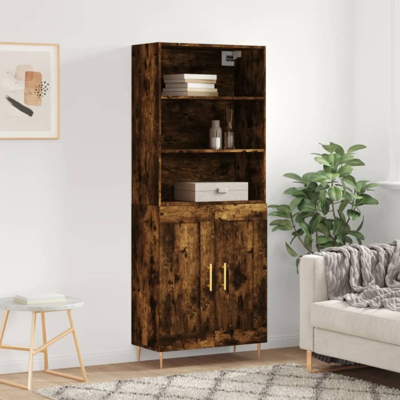 vidaXL Credenza Rovere Fumo 69,5x34x180 cm in Legno Multistrato vidaXL Credenza Rovere Fumo 69,5x34x180 cm in Legno Multistrato