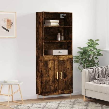 vidaXL Credenza Rovere Fumo  69,5x34x180 cm in Legno Multistrato