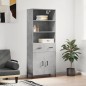 vidaXL Credenza Grigio Cemento 69,5x34x180 cm in Legno Multistrato vidaXL Credenza Grigio Cemento 69,5x34x180 cm in Legno Multistrato
