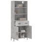 vidaXL Credenza Grigio Cemento 69,5x34x180 cm in Legno Multistrato vidaXL Credenza Grigio Cemento 69,5x34x180 cm in Legno Multistrato