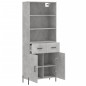 vidaXL Credenza Grigio Cemento 69,5x34x180 cm in Legno Multistrato vidaXL Credenza Grigio Cemento 69,5x34x180 cm in Legno Multistrato