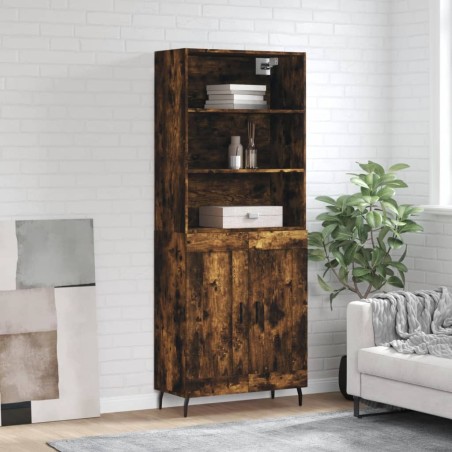vidaXL Credenza Rovere Fumo  69,5x34x180 cm in Legno Multistrato