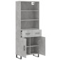 vidaXL Credenza Grigio Cemento 69,5x34x180 cm in Legno Multistrato vidaXL Credenza Grigio Cemento 69,5x34x180 cm in Legno Multistrato