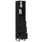 vidaXL Credenza Nera 34,5x34x180 cm in Legno Multistrato vidaXL Credenza Nera 34,5x34x180 cm in Legno Multistrato