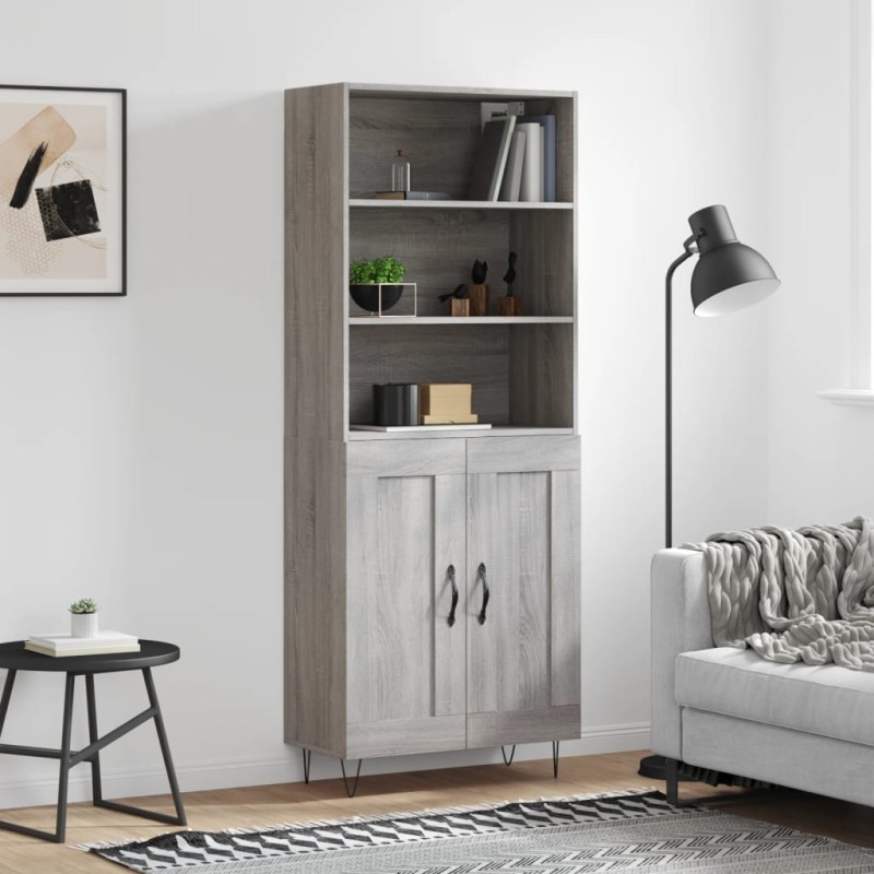 vidaXL Credenza Grigio Sonoma 69,5x34x180 cm in Legno Multistrato vidaXL Credenza Grigio Sonoma 69,5x34x180 cm in Legno Multistrato