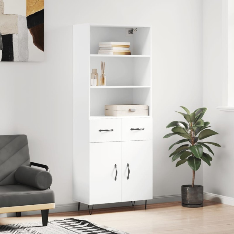vidaXL Credenza Bianca 69,5x34x180 cm in Legno Multistrato vidaXL Credenza Bianca 69,5x34x180 cm in Legno Multistrato