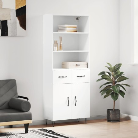 vidaXL Credenza Bianca 69,5x34x180 cm in Legno Multistrato