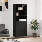 vidaXL Credenza Nera 69,5x34x180 cm in Legno Multistrato