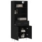 vidaXL Credenza Nera 69,5x34x180 cm in Legno Multistrato