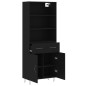 vidaXL Credenza Nera 69,5x34x180 cm in Legno Multistrato