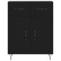 vidaXL Credenza Nera 69,5x34x180 cm in Legno Multistrato