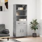 vidaXL Credenza Grigio Cemento 69,5x34x180 cm in Legno Multistrato vidaXL Credenza Grigio Cemento 69,5x34x180 cm in Legno Multistrato
