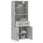 vidaXL Credenza Grigio Cemento 69,5x34x180 cm in Legno Multistrato vidaXL Credenza Grigio Cemento 69,5x34x180 cm in Legno Multistrato