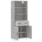 vidaXL Credenza Grigio Cemento 69,5x34x180 cm in Legno Multistrato vidaXL Credenza Grigio Cemento 69,5x34x180 cm in Legno Multistrato