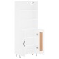 vidaXL Credenza Bianca 69,5x34x180 cm in Legno Multistrato