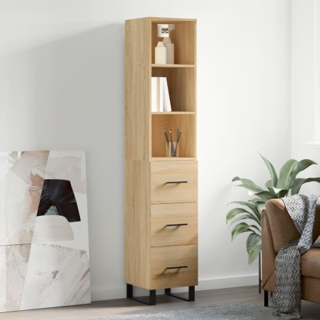 vidaXL Credenza Rovere Sonoma 34,5x34x180 cm in Legno Multistrato