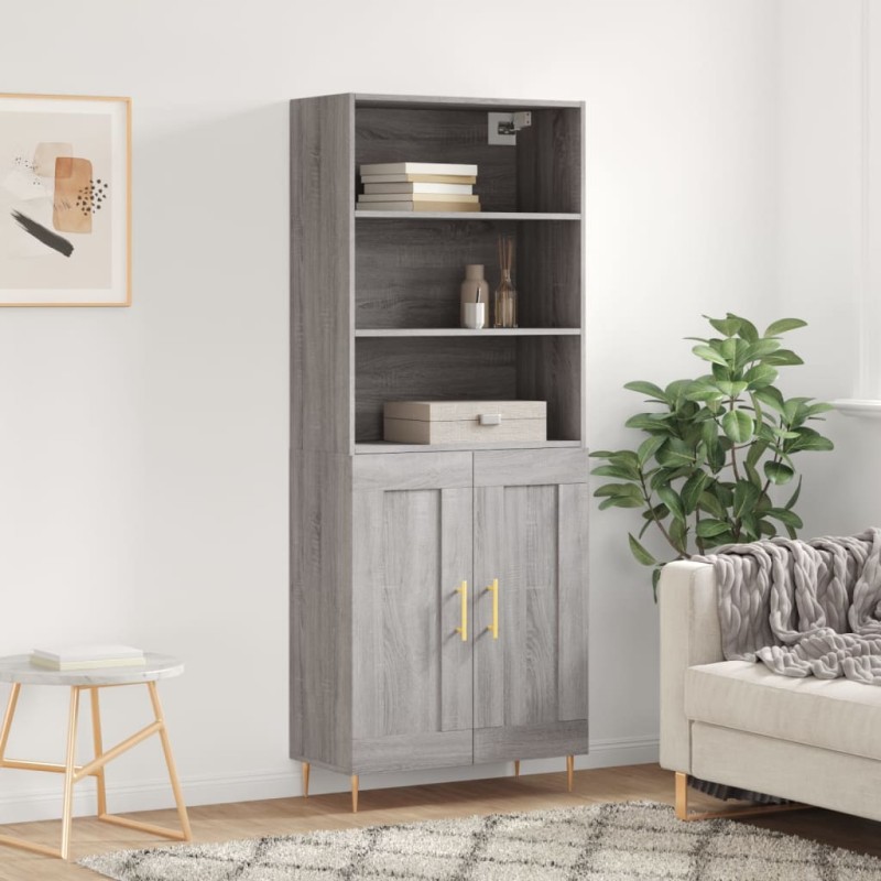 vidaXL Credenza Grigio Sonoma 69,5x34x180 cm in Legno Multistrato vidaXL Credenza Grigio Sonoma 69,5x34x180 cm in Legno Multistrato