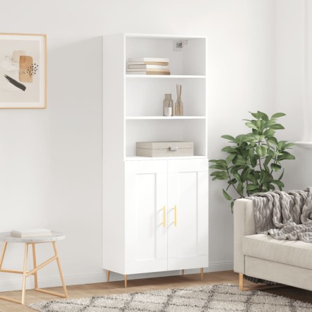 vidaXL Credenza Bianca 69,5x34x180 cm in Legno Multistrato