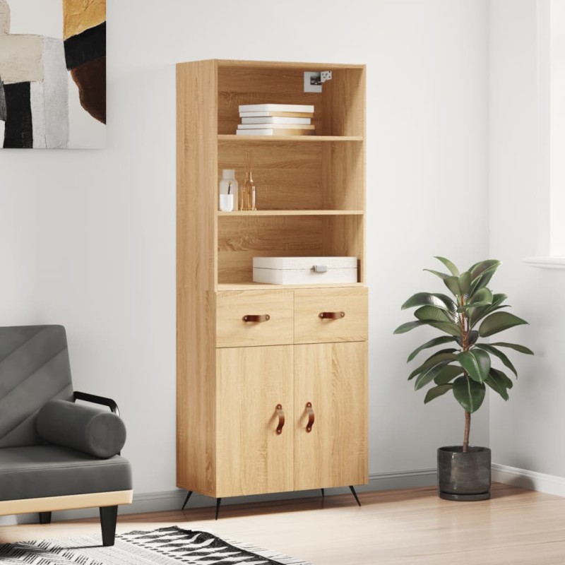 vidaXL Credenza Rovere Sonoma 69,5x34x180 cm in Legno Multistrato vidaXL Credenza Rovere Sonoma 69,5x34x180 cm in Legno Multistrato