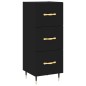 vidaXL Credenza Nera 34,5x34x180 cm in Legno Multistrato vidaXL Credenza Nera 34,5x34x180 cm in Legno Multistrato