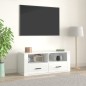 Mobile Porta TV Bianco Lucido 100x35x40 cm in Legno Multistrato Mobile Porta TV Bianco Lucido 100x35x40 cm in Legno Multistrato