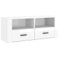 Mobile Porta TV Bianco Lucido 100x35x40 cm in Legno Multistrato Mobile Porta TV Bianco Lucido 100x35x40 cm in Legno Multistrato