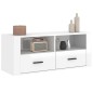 Mobile Porta TV Bianco Lucido 100x35x40 cm in Legno Multistrato Mobile Porta TV Bianco Lucido 100x35x40 cm in Legno Multistrato