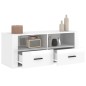Mobile Porta TV Bianco Lucido 100x35x40 cm in Legno Multistrato Mobile Porta TV Bianco Lucido 100x35x40 cm in Legno Multistrato
