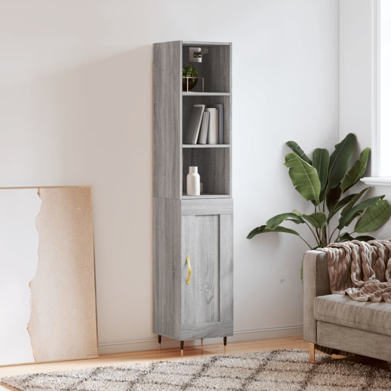 vidaXL Credenza Grigio Sonoma 34,5x34x180 cm in Legno Multistrato vidaXL Credenza Grigio Sonoma 34,5x34x180 cm in Legno Multistrato