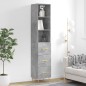 vidaXL Credenza Grigio Cemento 34,5x34x180 cm in Legno Multistrato vidaXL Credenza Grigio Cemento 34,5x34x180 cm in Legno Multistrato