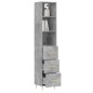 vidaXL Credenza Grigio Cemento 34,5x34x180 cm in Legno Multistrato vidaXL Credenza Grigio Cemento 34,5x34x180 cm in Legno Multistrato
