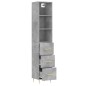 vidaXL Credenza Grigio Cemento 34,5x34x180 cm in Legno Multistrato vidaXL Credenza Grigio Cemento 34,5x34x180 cm in Legno Multistrato