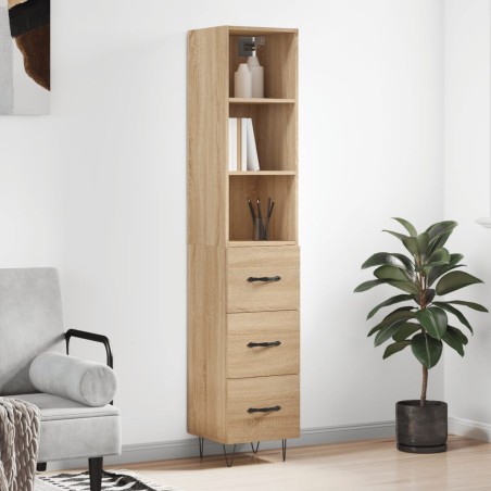 vidaXL Credenza Rovere Sonoma 34,5x34x180 cm in Legno Multistrato