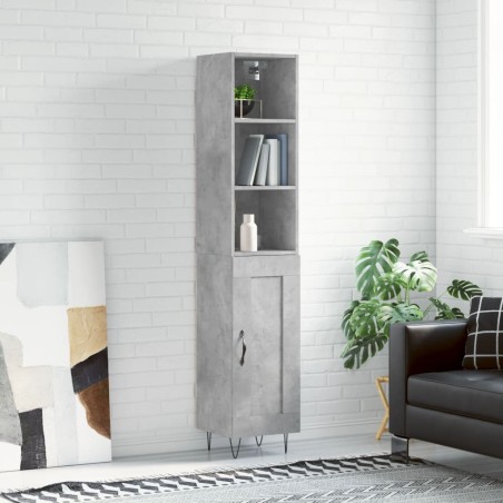 vidaXL Credenza Grigio Cemento 34,5x34x180 cm in Legno Multistrato