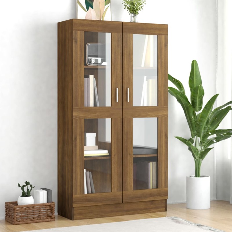 Mobile Vetrina Rovere Marrone 82,5x30,5x150cm Legno Multistrato Mobile Vetrina Rovere Marrone 82,5x30,5x150cm Legno Multistrato