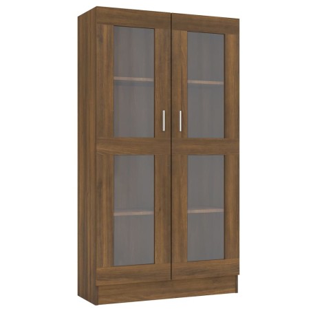 Mobile Vetrina Rovere Marrone 82,5x30,5x150cm Legno Multistrato