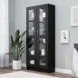Armadietto con Vetrina Nero 82,5x30,5x185,5 cm in Truciolato Armadietto con Vetrina Nero 82,5x30,5x185,5 cm in Truciolato